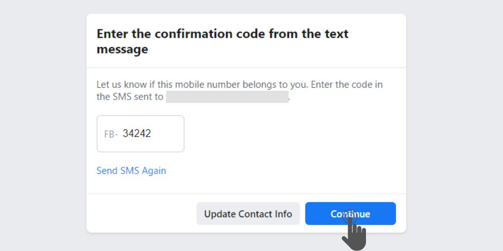 Facebook Confirmation Code